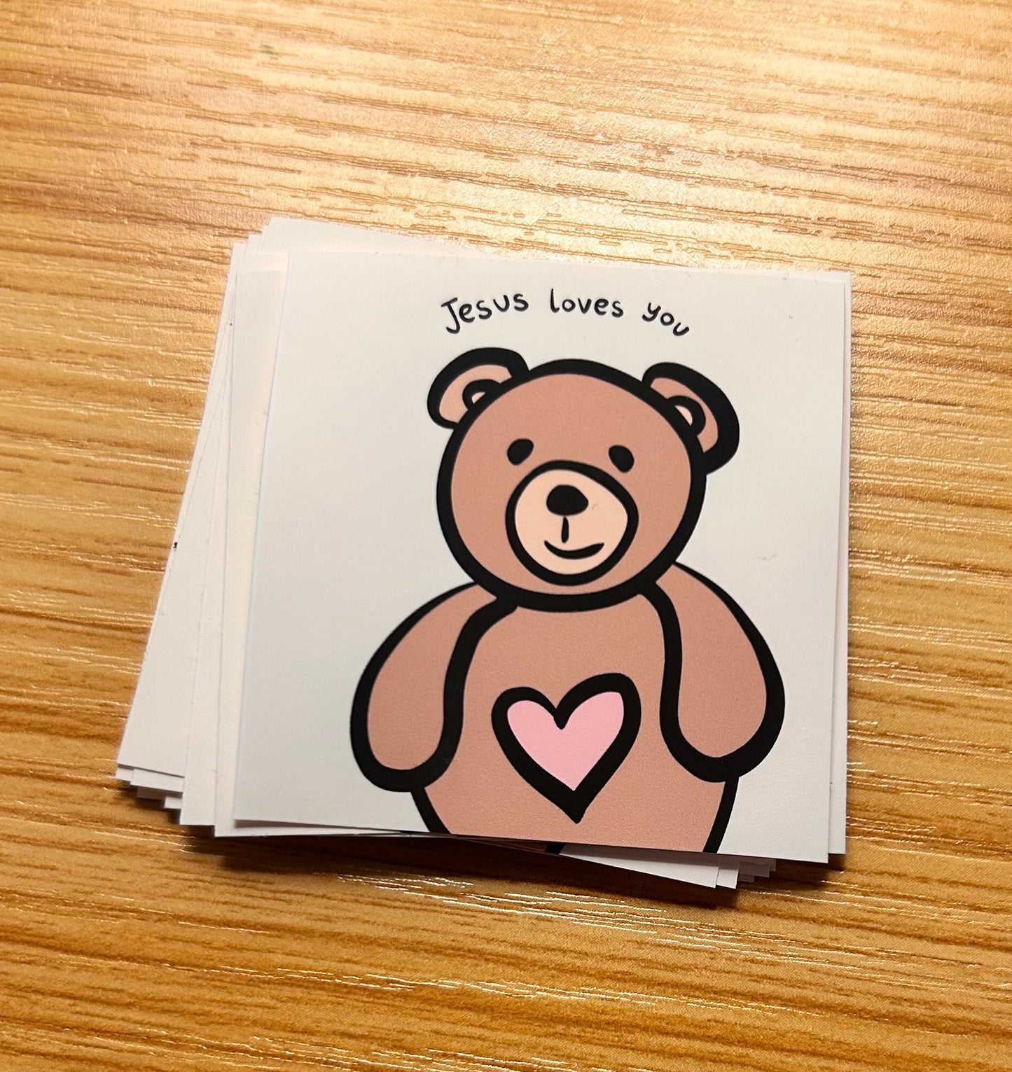 Jesus Loves You Teddy Bear Christian Sticker