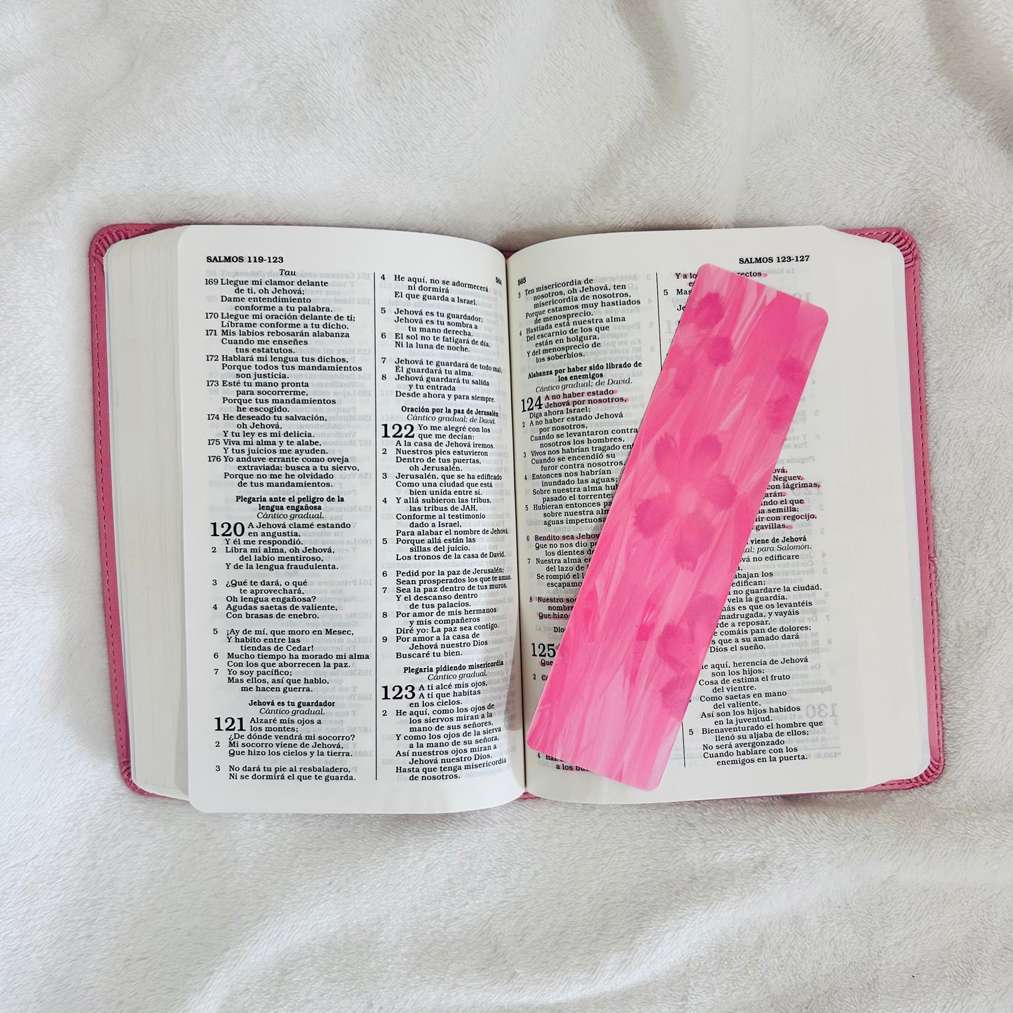 Pink Abstract Flower Faith-based Bookmark