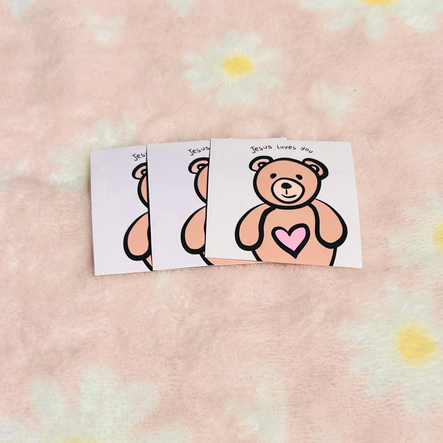 Jesus Loves You Teddy Bear Christian Sticker
