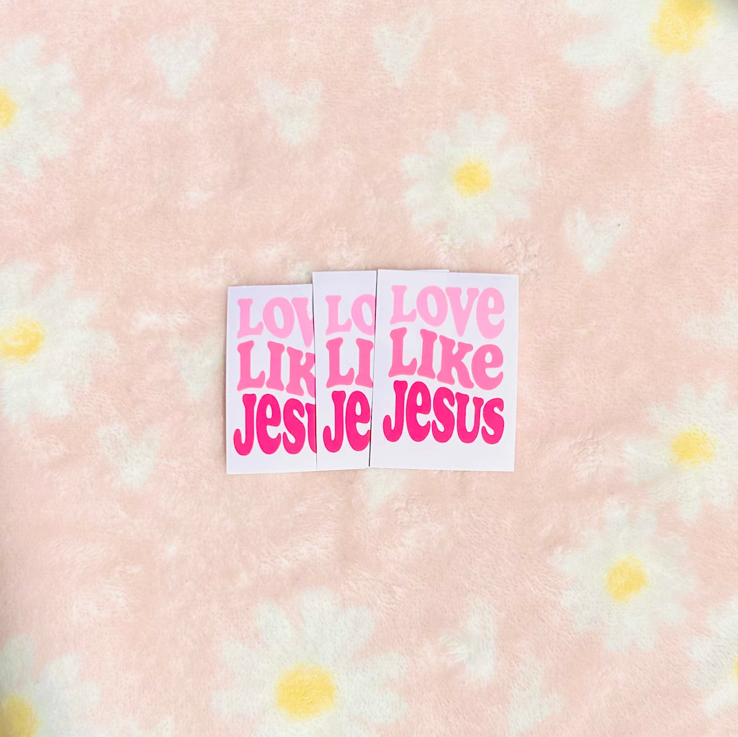 Love like Jesus Pink Christian Sticker