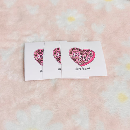 Jesus is Sweet Pink Heart-shaped Box with Chocolates Christian Sticker