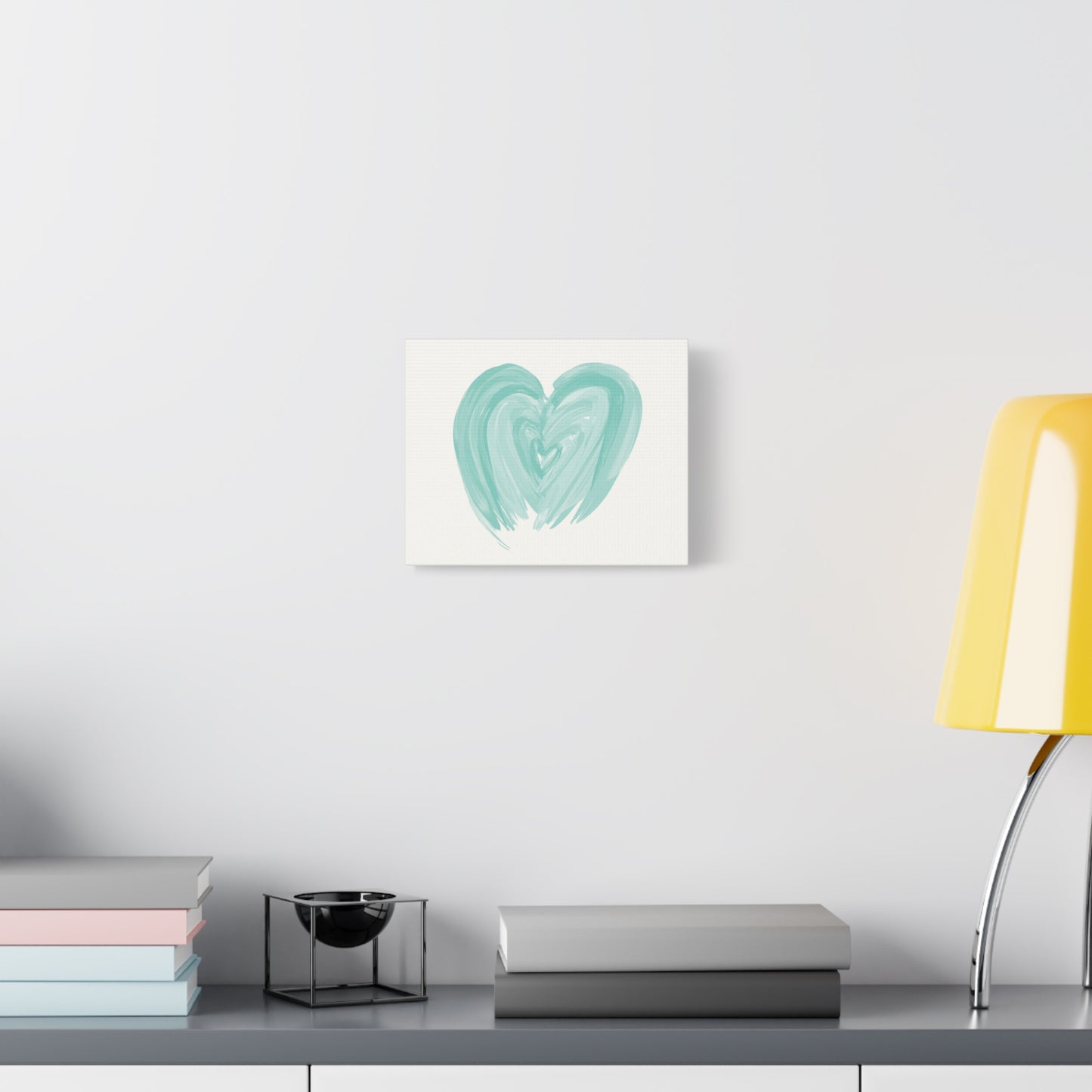 Teal Heart Faith-Based Painted Matte Canvas, Stretched, 1.25"
