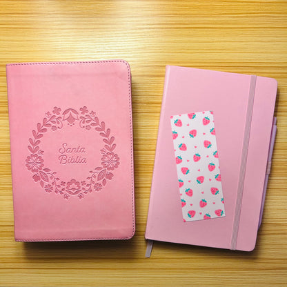 Jesus is Sweet🍓 Christian Bookmark with Strawberry and Heart Pattern Design
