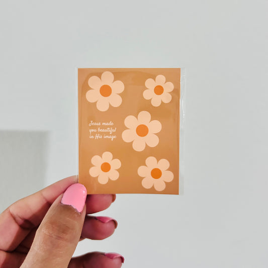 Jesus Made You Beautiful In His Image Flower Sticker