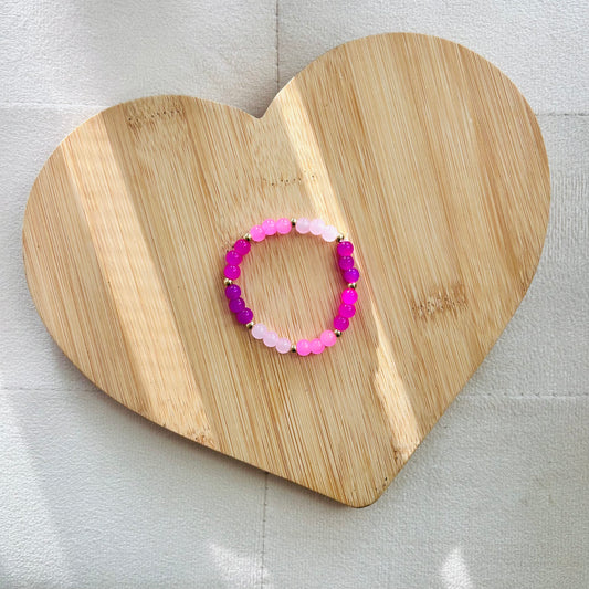 Rosa, handgefertigtes Armband mit Glasperlen