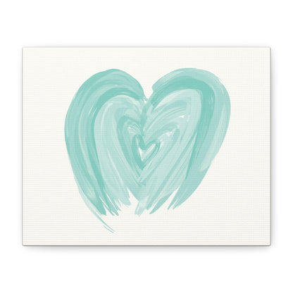 Teal Heart Faith-Based Painted Matte Canvas, Stretched, 1.25"