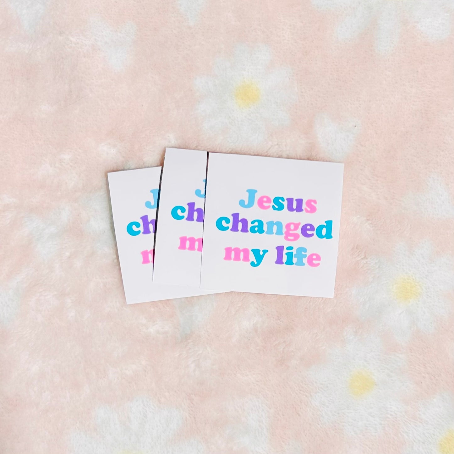 Jesus Changed My Life Colorful Rainbow Christian Sticker