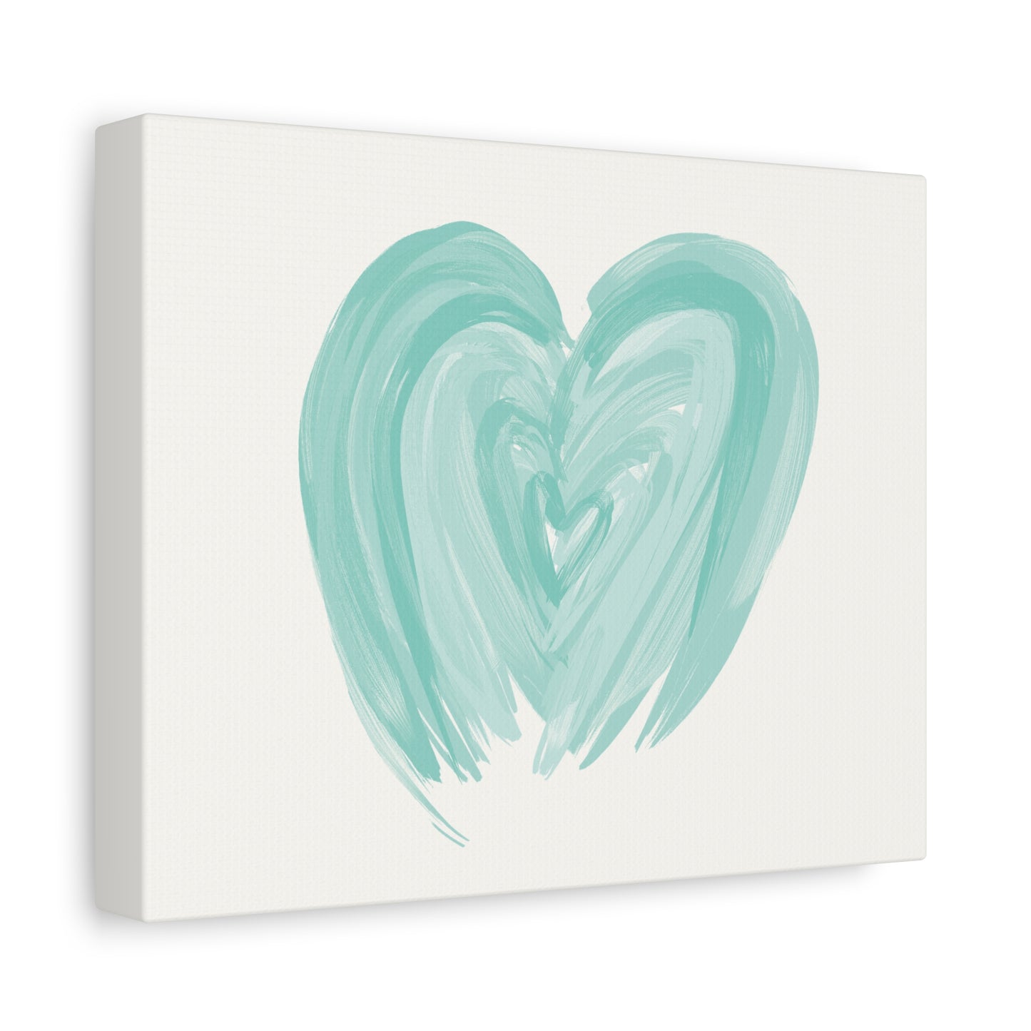 Teal Heart Faith-Based Painted Matte Canvas, Stretched, 1.25"