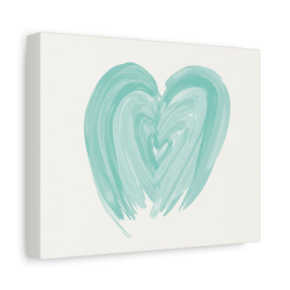 Teal Heart Faith-Based Painted Matte Canvas, Stretched, 1.25"