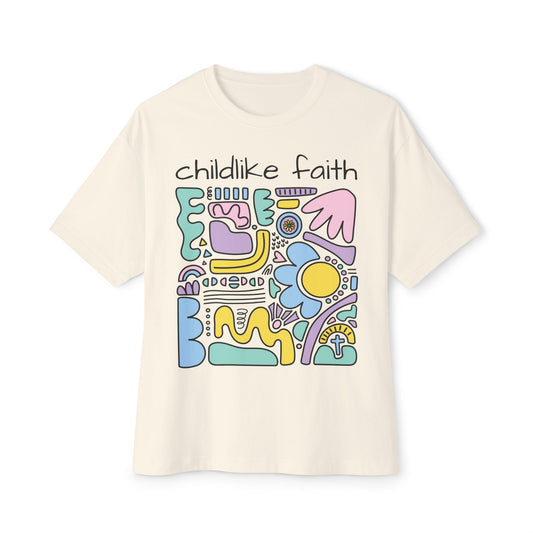 T-Shirt "Kindlicher Glaube" — Boxy T-Shirt "Glaube an das Unmögliche"