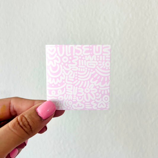Kindliche Reinheit und Staunen wiederhergestellt: Glaube-basierter pinker Line-Art-Sticker
