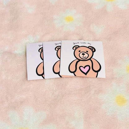 Jesus Loves You Teddy Bear Christian Sticker