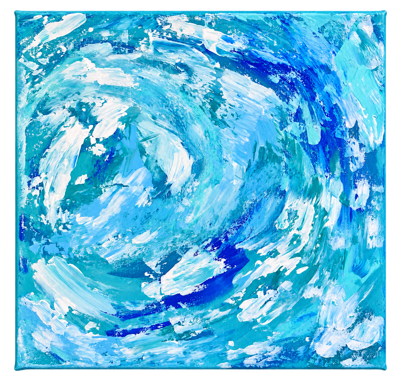 Walk On Water With Jesus Blue Original Abstract 12x12 Painting