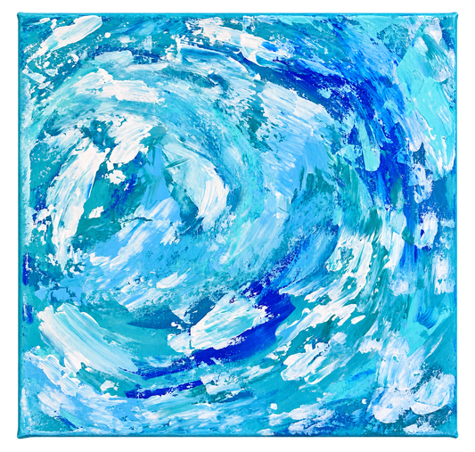 Walk On Water With Jesus Blue Original Abstract 12x12 Painting