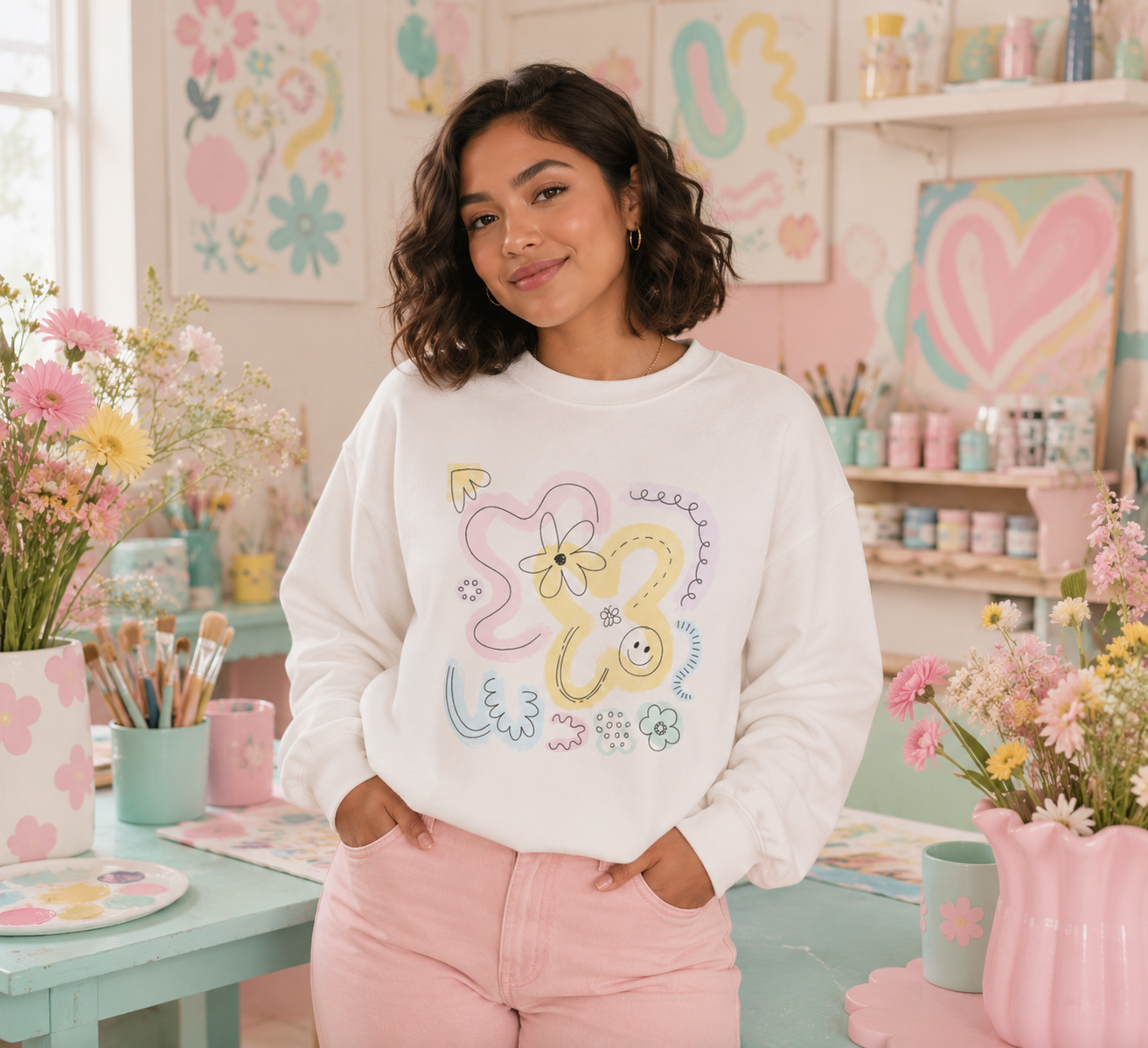 Smile In Childlike Wonder Heavy Blend™ Rundhalspullover