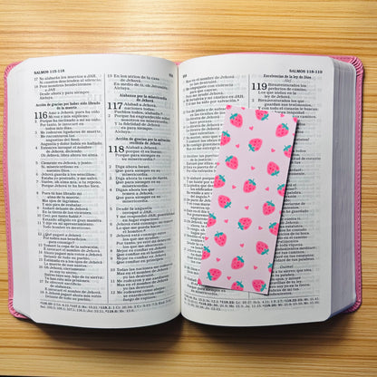 Jesus is Sweet🍓 Christian Bookmark with Strawberry and Heart Pattern Design