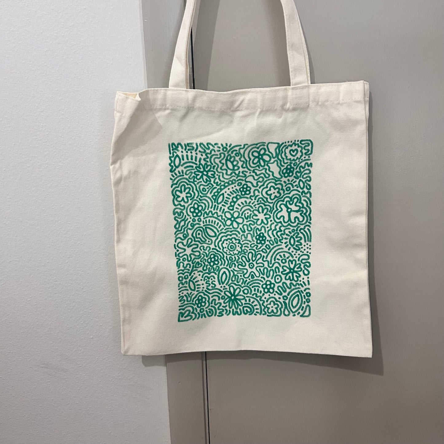 Grow In God Green Original Hand-Painted Tote Bag