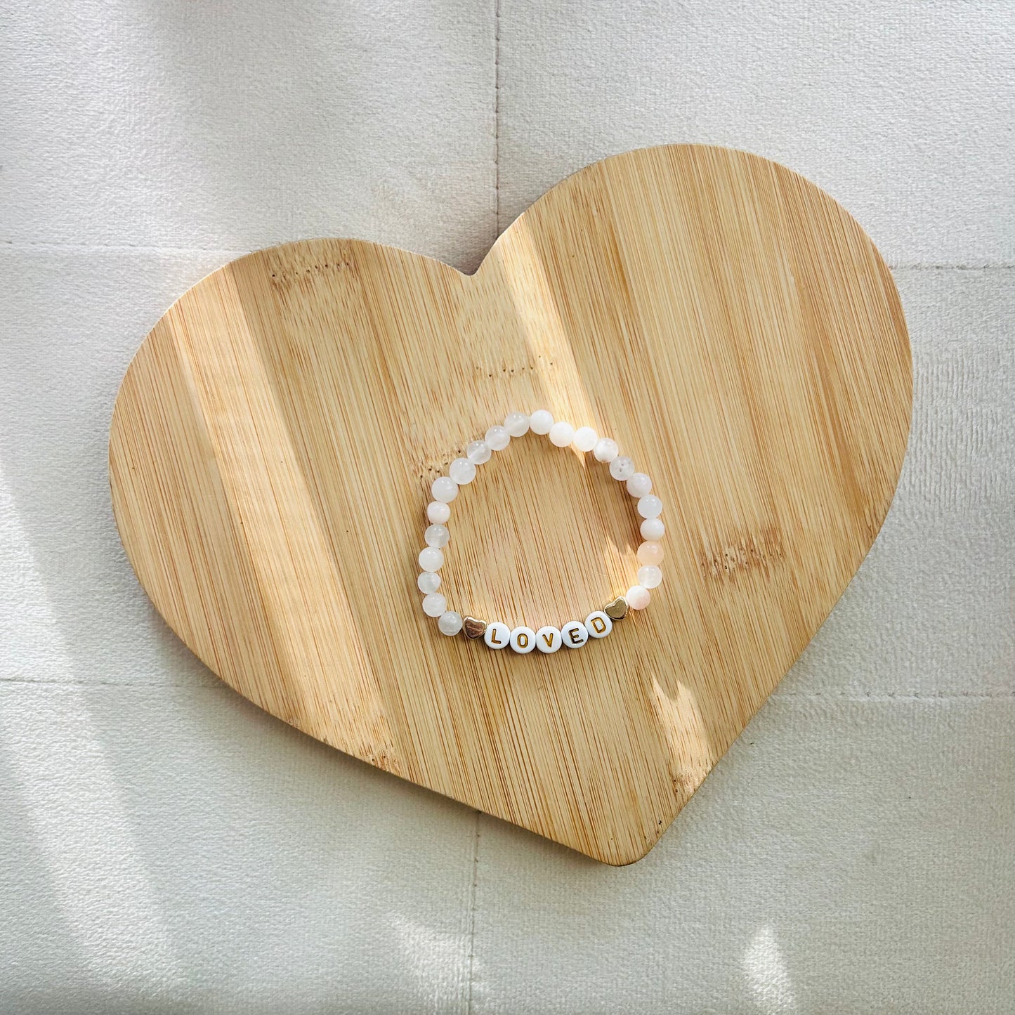 Loved Faith-Based Glass Seed Beaded Bracelet
