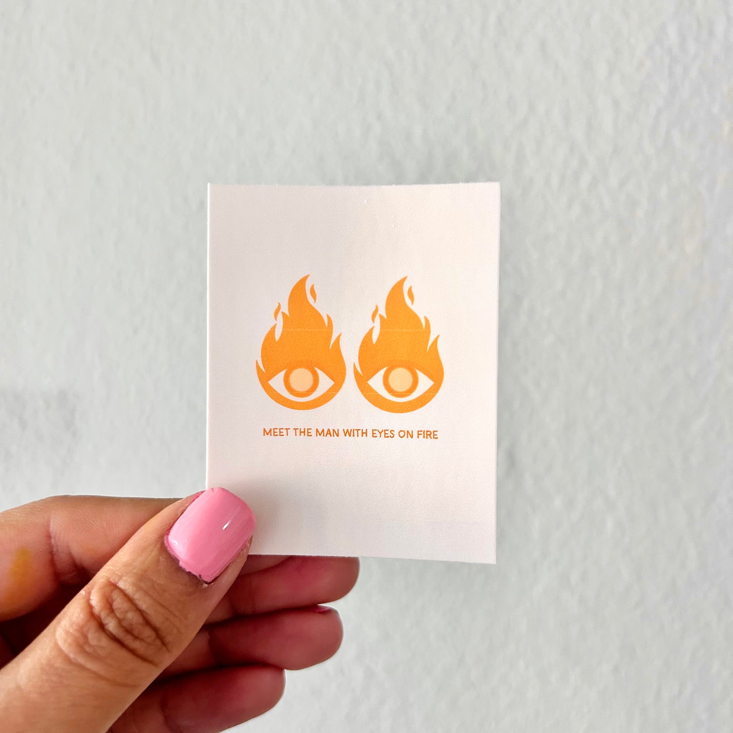 Meet the man with eyes on fire sticker